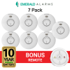 Emerald Planet Wireless Interconnected Photoelectric Smoke Alarm - 7 Pack + Bonus Remote