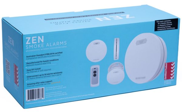 ZEN Wireless Interconnected Photoelectric Smoke Alarm - 10 Pack - Back Box Image