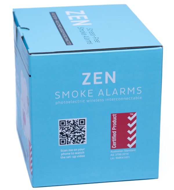 ZEN Wireless Interconnected Photoelectric Smoke Alarm - 5 Pack - Right Side Box Image