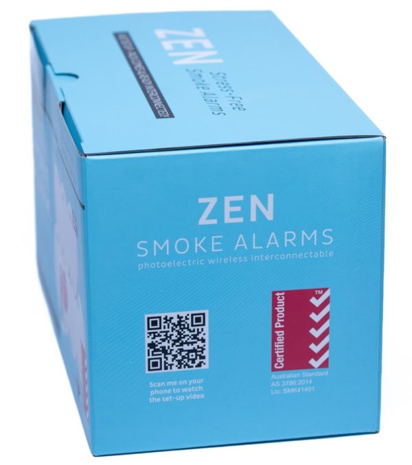 ZEN Wireless Interconnected Photoelectric Smoke Alarm - 7 Pack - Right Side Box Image